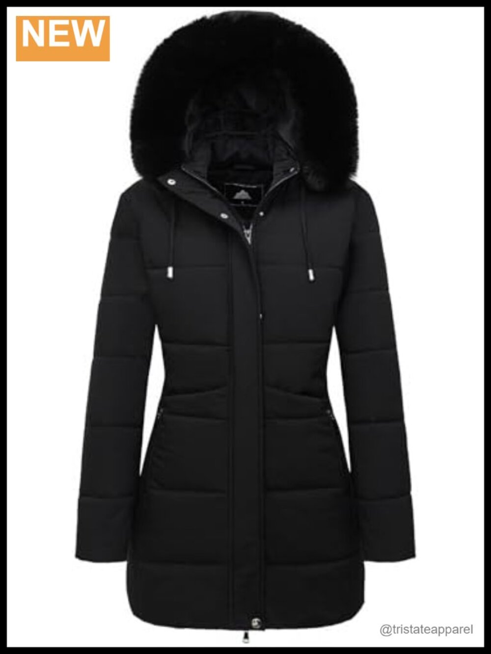 Long Down Puffer Coat Warm Fleece Lined Winter Jacket